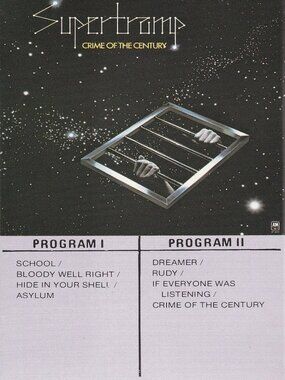 Supertramp - Crime Of The Century - 1974 Cassette Tape